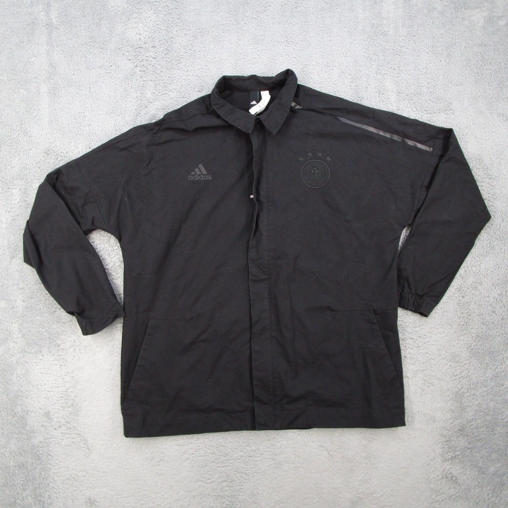 Adidas Germany DFB Coach Jacket Mens XL Black Full Zip Die Mannschaft CD4304